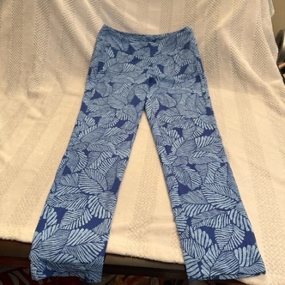 new J. McLaughlin blue leaf casual ankle pant size extra small XS